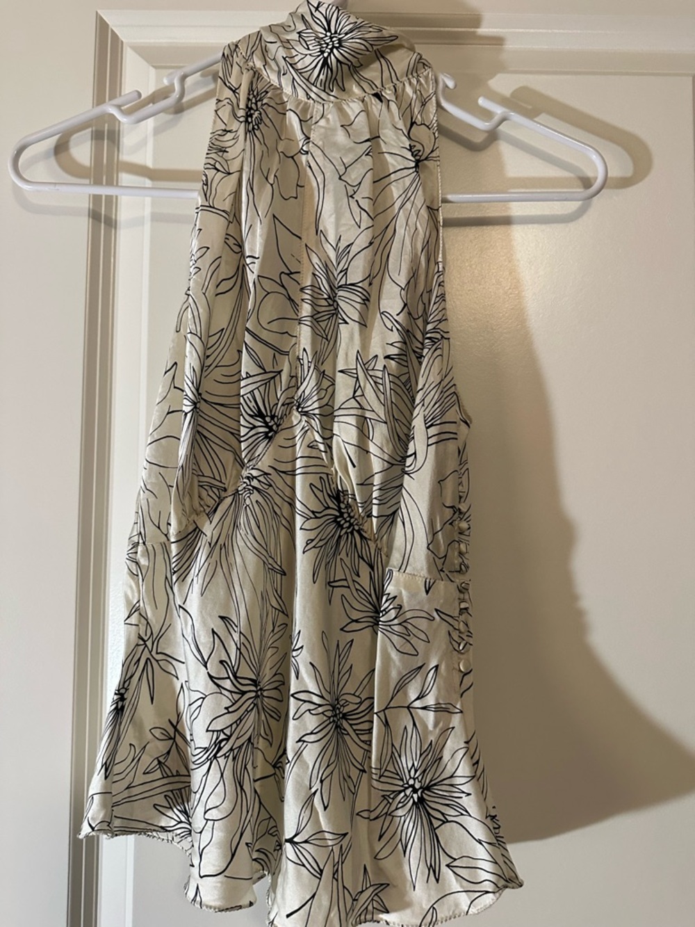 The Limited Cream Dress with Black Floral Line Print